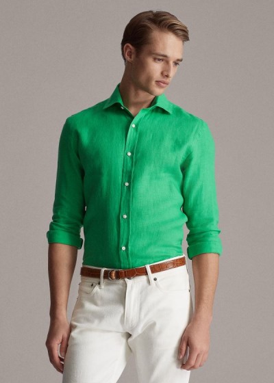 Men's Ralph Lauren Linen Shirts | 279045YGA